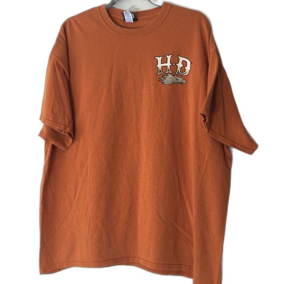 Harley-Davidson T-Shirt Men’s Size 2XL Orange Screamin Eagles Motorcycles Gildan - Picture 1 of 9